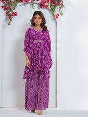 Floral Printed Muslin Kurta With Palazzo