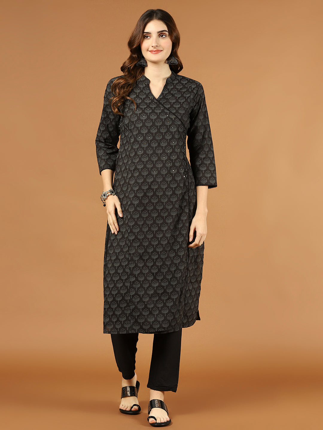 Printed Cotton Kurta With Pants