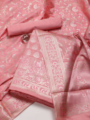 Woven Chanderi Unstitched Suit Piece With Dupatta