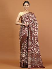 Patola Zari Border Printed Cotton Blend Woven Saree