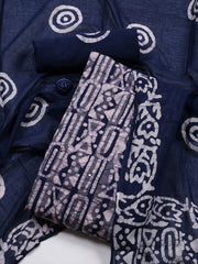 Printed Cotton Blend Unstitched Suit With Dupatta