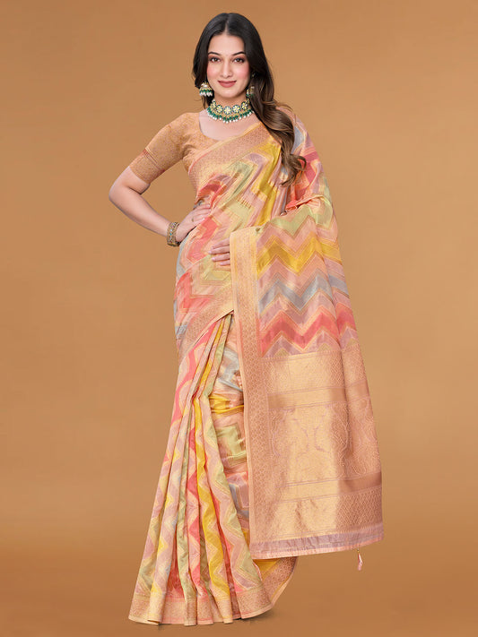 Zari Jaal Cotton Woven Saree