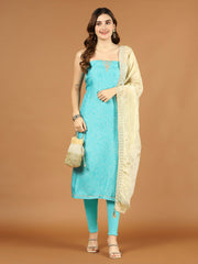 Neck Embroidered Muslin Unstitched Suit Piece With Dupatta