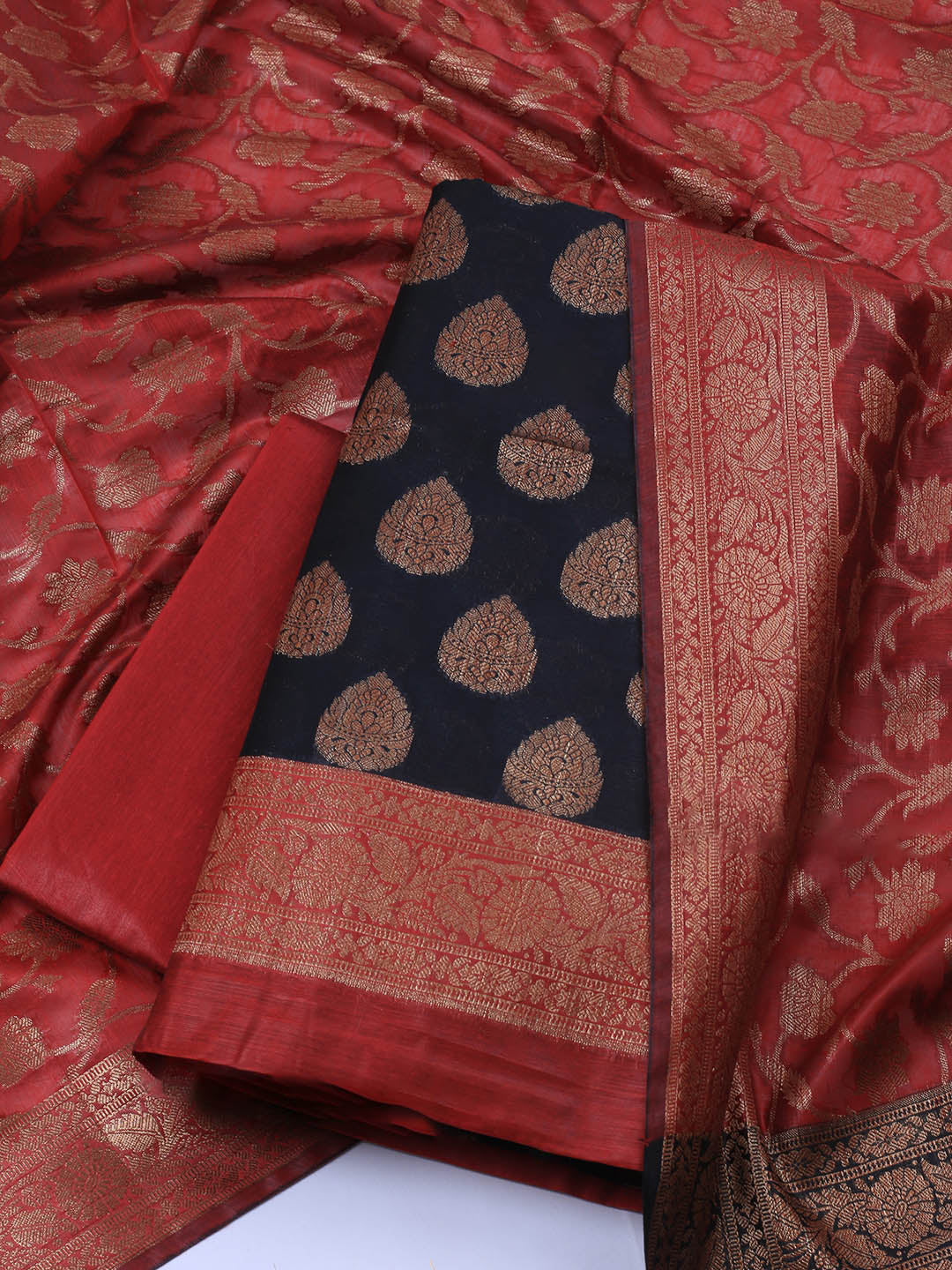 Banarasi Chanderi Unstitched Suit With Dupatta