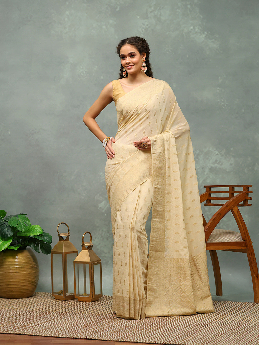 Woven Border Georgette Saree