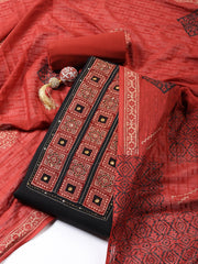 Printed Cotton Blend Unstitched Suit Piece With Dupatta