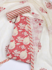 Printed Cotton Blend Unstitched Suit With Dupatta