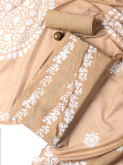 Printed Cotton Blend Unstitched Suit With Dupatta