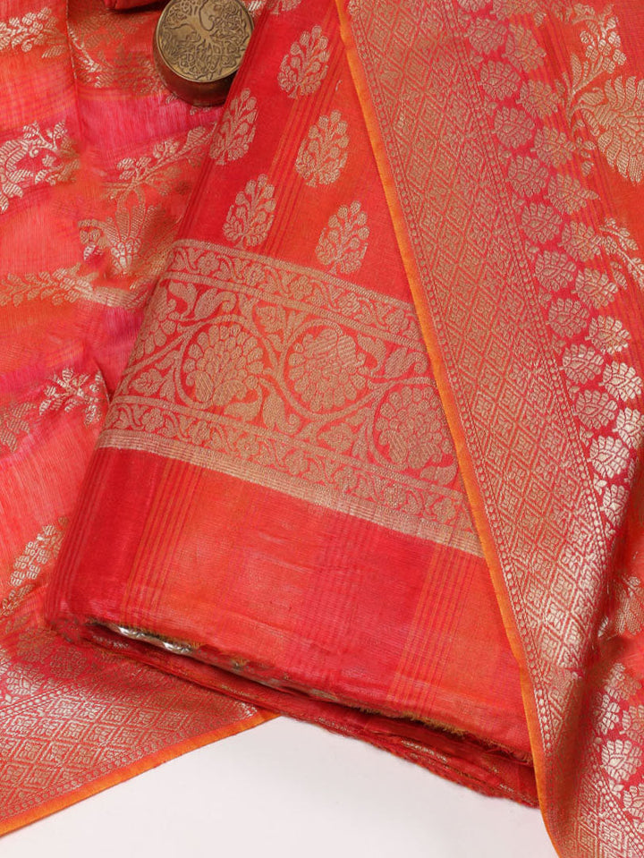 Woven Chanderi Unstitched Suit With Dupatta