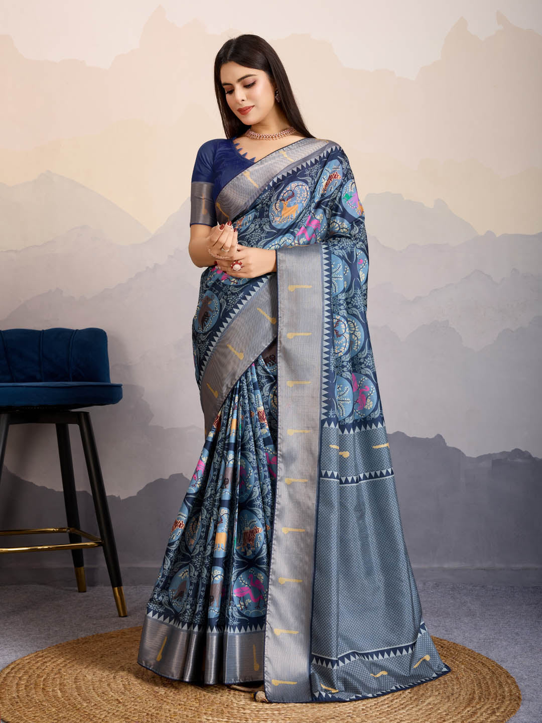 Zari Jaal Woven Art Silk Saree