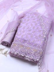 Embroidered Chiffon Unstitched Suit With Dupatta