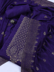 Woven Chanderi Unstitched Suit Piece With Dupatta