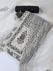 Neck Work Cotton Blend Unstitched Suit With Dupatta