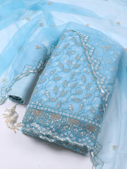 Embroidered Chiffon Unstitched Suit With Dupatta