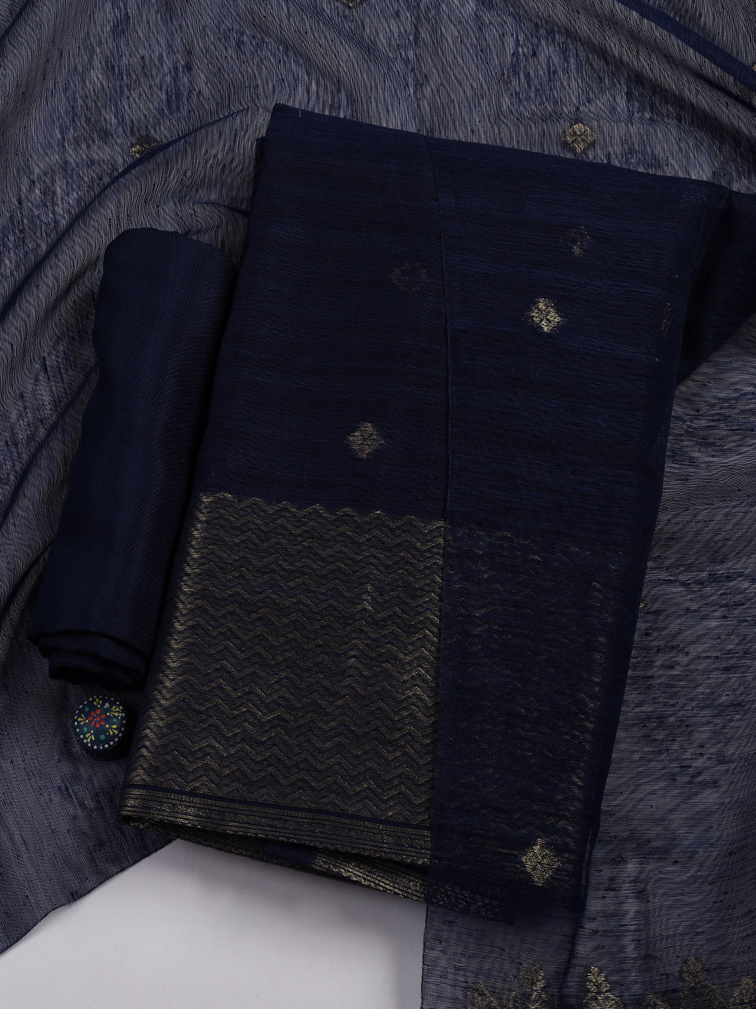 Woven Chanderi Unstitched Suit Piece With Dupatta