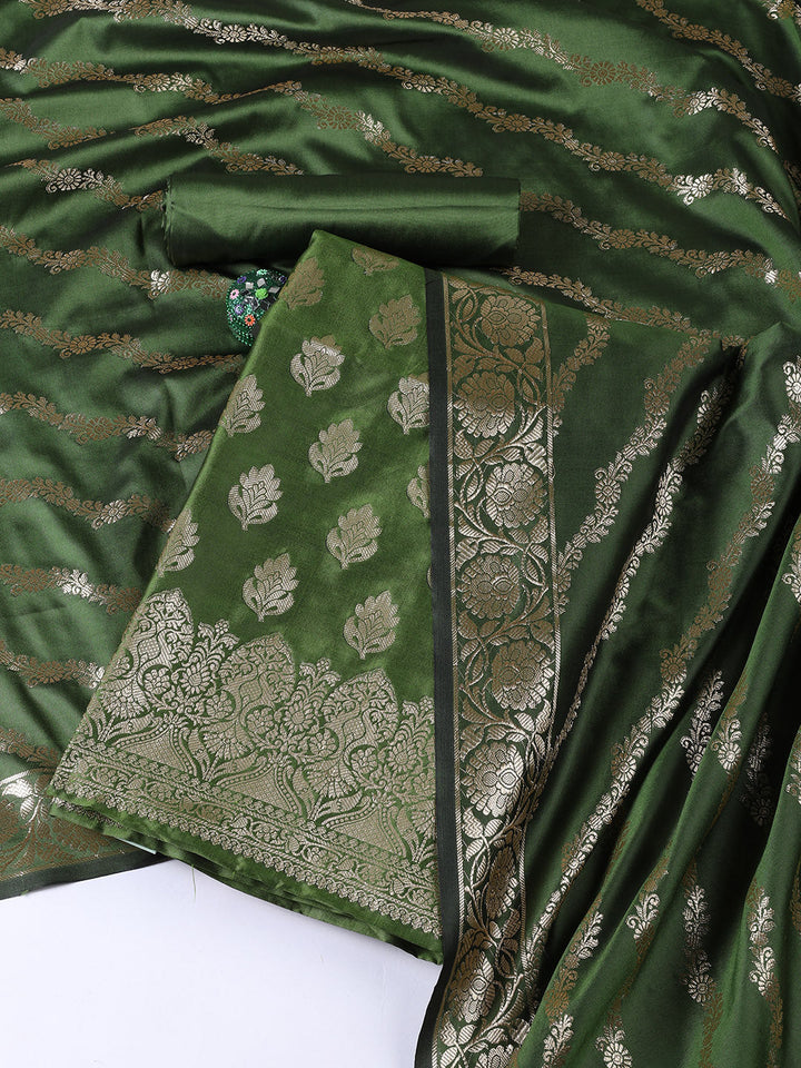 Woven Chanderi Unstitched Suit Piece With Dupatta