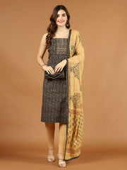 Printed Cotton Blend Unstitched Suit Piece With Dupatta