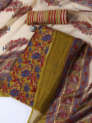 Printed Cotton Blend Unstitched Suit With Dupatta
