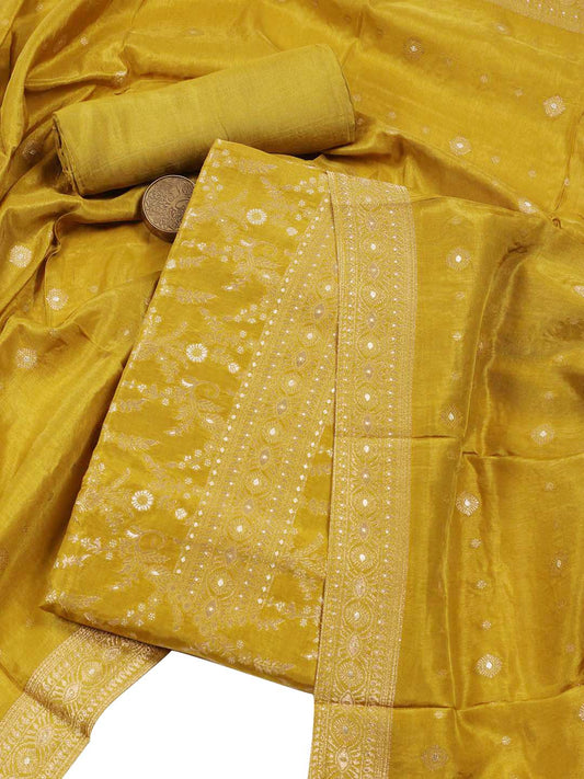 Woven Chanderi Unstitched Suit With Dupatta