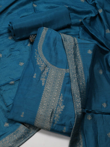 Woven Chanderi Unstitched Suit Piece With Dupatta