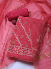 Jamdani Chanderi Unstitched Suit Piece With Dupatta