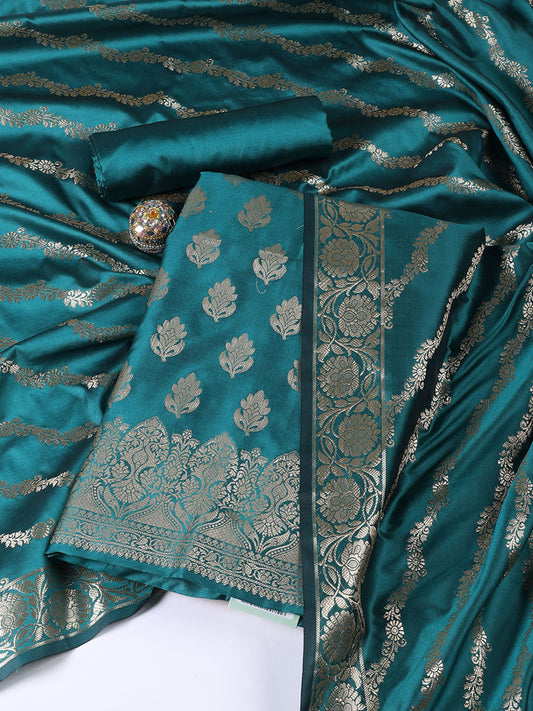 Woven Chanderi Unstitched Suit Piece With Dupatta