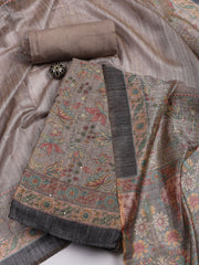 Kantha Work Chanderi Unstitched Suit With Dupatta