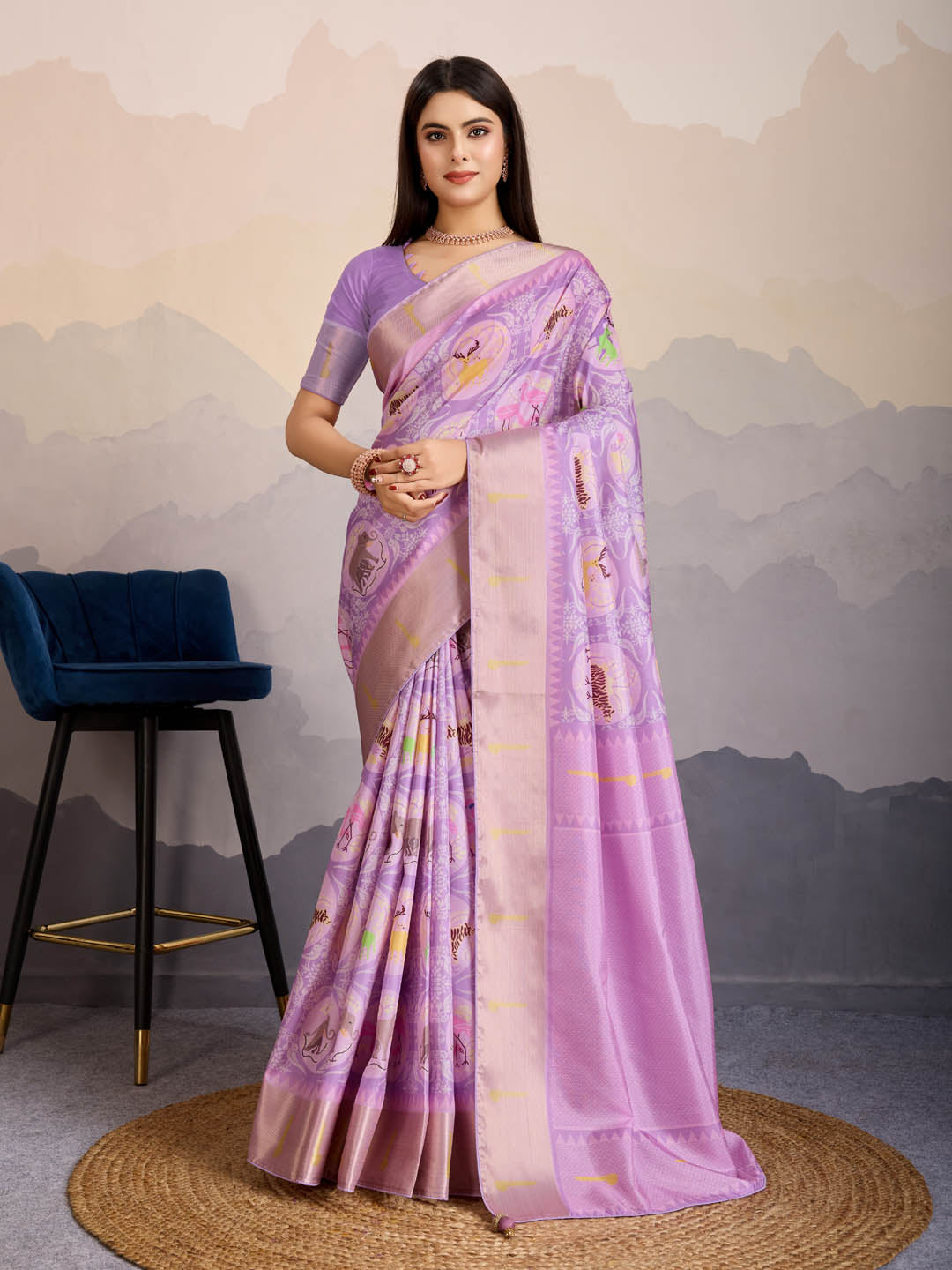 Zari Jaal Woven Art Silk Saree