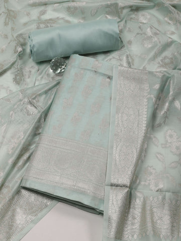 Woven Chanderi Unstitched Suit Piece With Dupatta