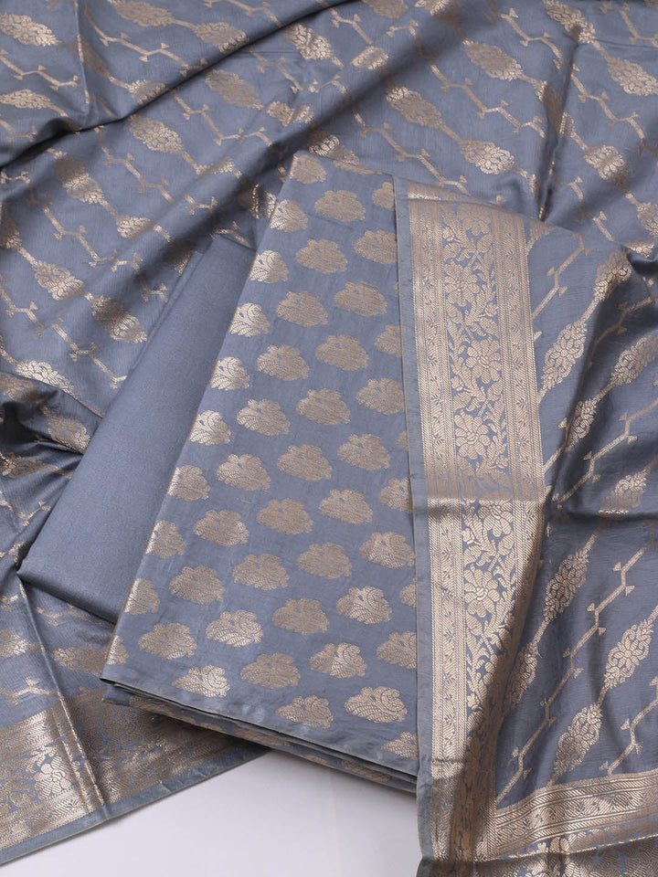 Banarasi Chanderi Unstitched Suit With Dupatta