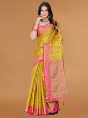 Zari Jaal Cotton Woven Saree