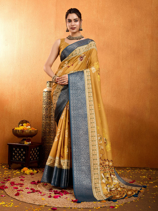 Patola Zari Border Art Silk Woven Saree