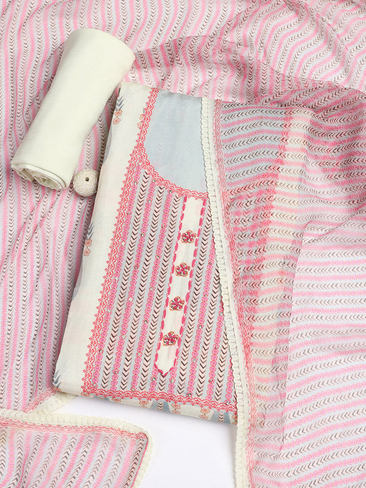 Printed Muslin Unstitched Suit With Dupatta