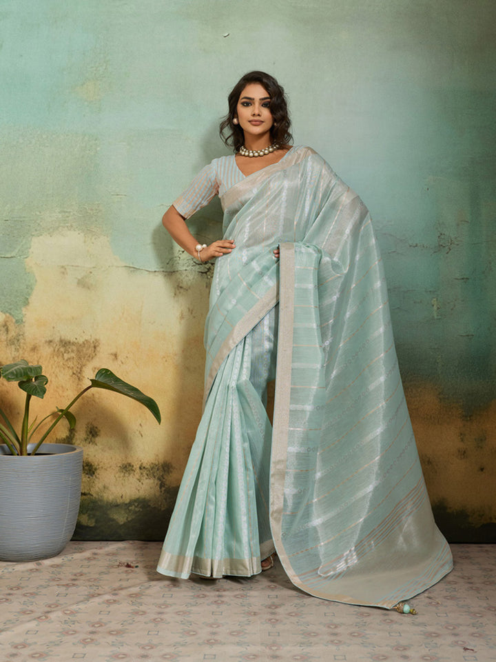 Woven Design Tissue Linen Saree