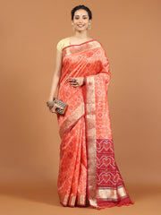 Woven Border Booti Art Silk Saree