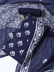 Printed Cotton Blend Unstitched Suit With Dupatta