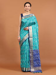 Woven Border Booti Art Silk Saree