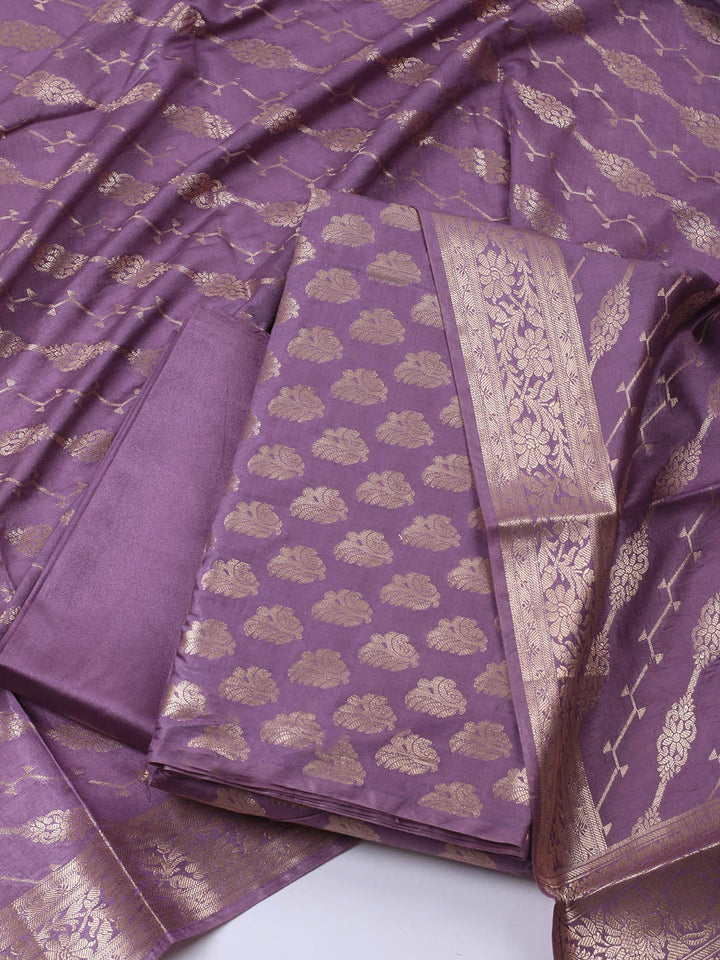 Banarasi Chanderi Unstitched Suit With Dupatta