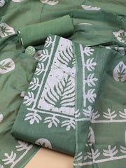 Printed Cotton Blend Unstitched Suit With Dupatta