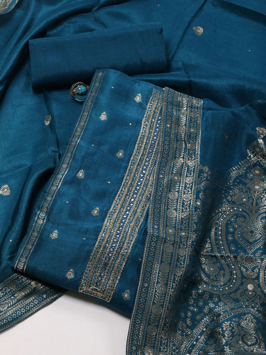 Woven Chanderi Unstitched Suit Dupatta