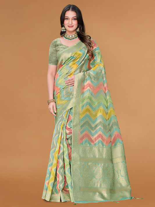 Zari Jaal Cotton Woven Saree