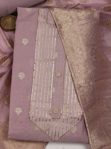 Neck Patti Chanderi Unstitched Suit Dupatta