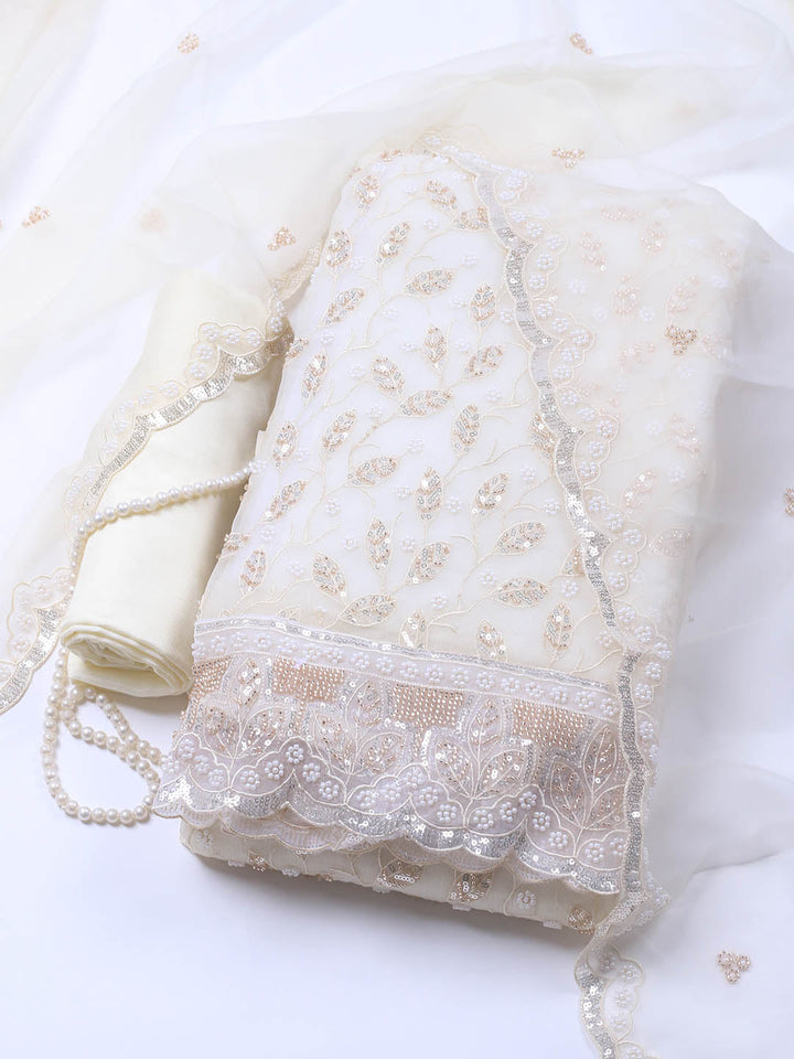 Embroidered Chiffon Unstitched Suit With Dupatta