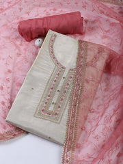 Neck Embroidery Tissue Unstitched Suit With Dupatta