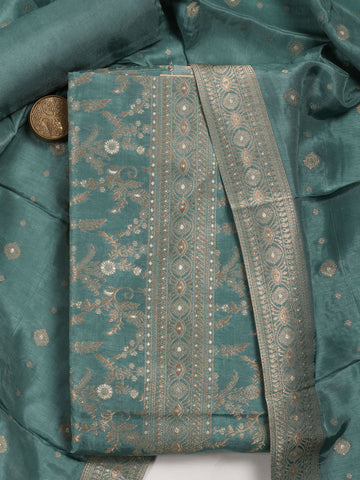 Woven Chanderi Unstitched Suit With Dupatta