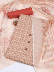Printed Linen Unstitched Suit With Dupatta