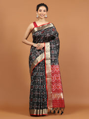 Woven Border Booti Art Silk Saree