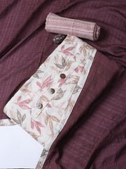 Printed Cotton Blend Unstitched Suit With Dupatta