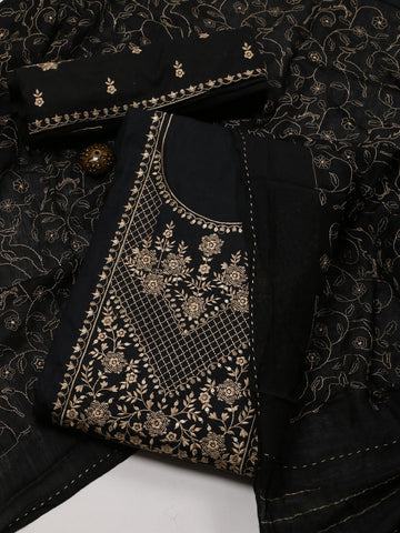 Neck Embroidered Cotton Unstitched Suit Dupatta