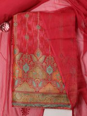 Neck Embroidered Handloom Unstitched Suit With Dupatta